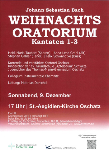 Konzertplakat zur Aufführung des WO am 09.12.23 in Oschatz